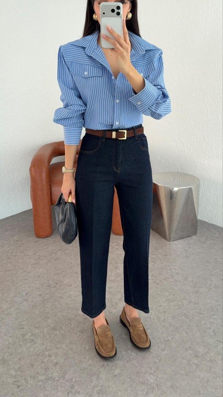 بنطلون جينز كحلي